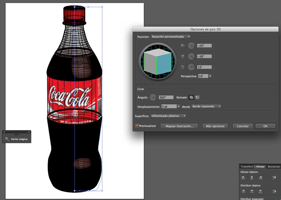 Tutorial 3D giro Illustrator